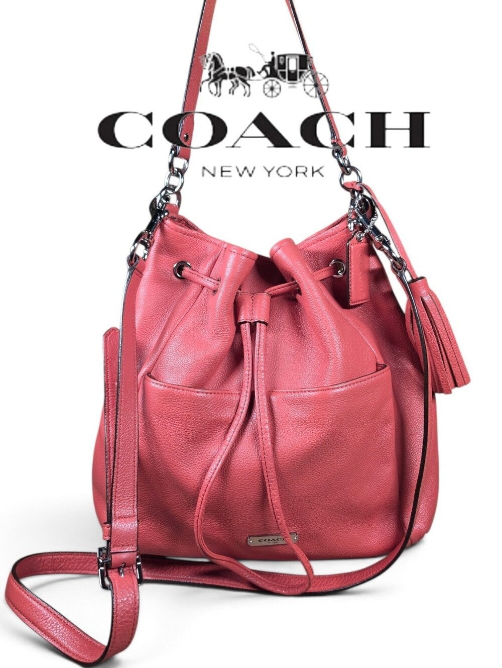 Coach Avery Leather Drawstring Bucket Bag w/ Tassel (Retail $358) - Picture 16 of 16